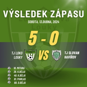 TJ Lokomotiva Louky : TJ Slovan Havířov 5:0 (2:0)