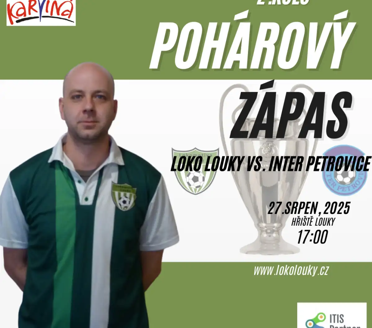 Ve středu hrajeme pohár! Od 17:00 přivítáme Inter Petrovice!