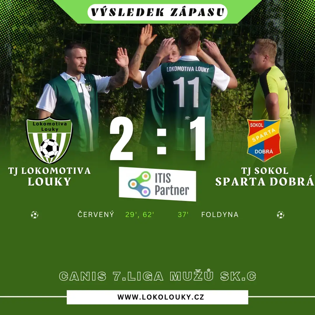 Loučani i přes velkou marodku doma zdolali Dobrou a po vítezství 2:1 drží krásné sedmé místo!