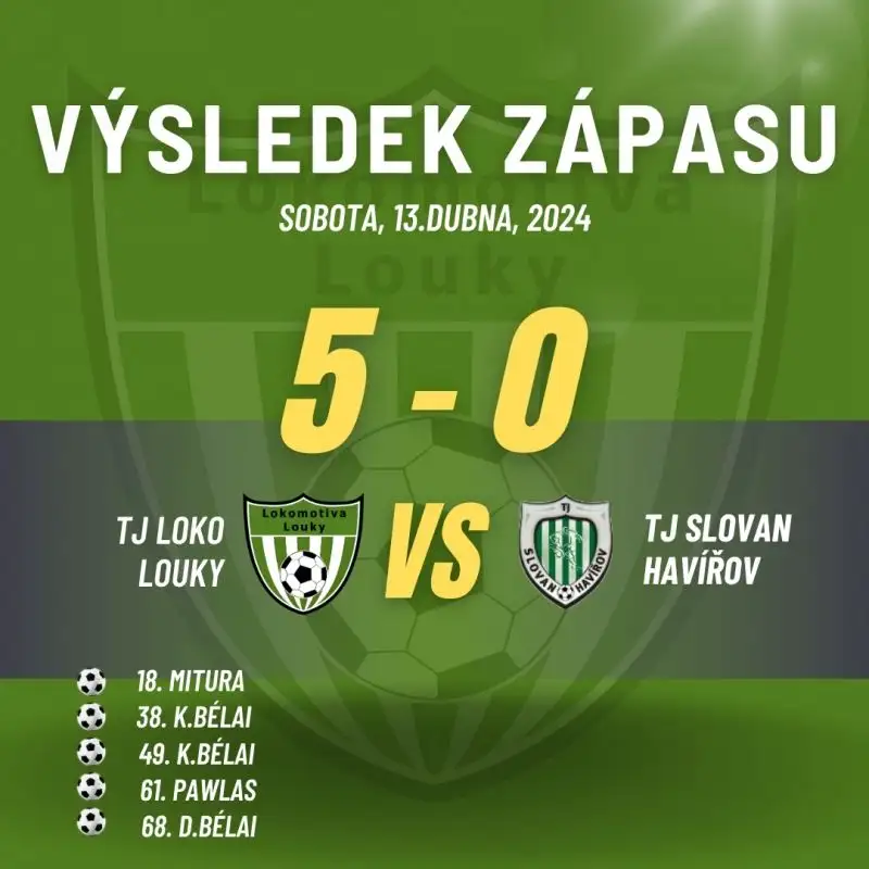 TJ Lokomotiva Louky : TJ Slovan Havířov 5:0 (2:0)