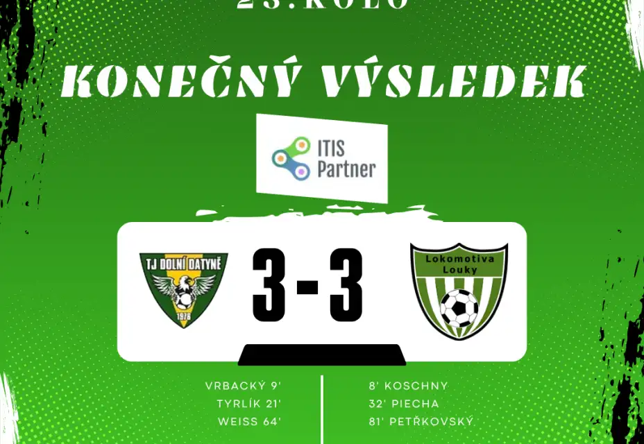 Domácí kolaps Loučani odčinili jen částečně, z půdy zachraňujících se Dolních Datyní odjíždí s bodem za remízu 3:3!